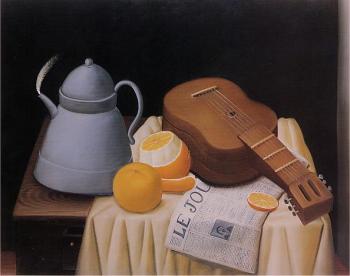 Fernando Botero : Still Life with Le Journal